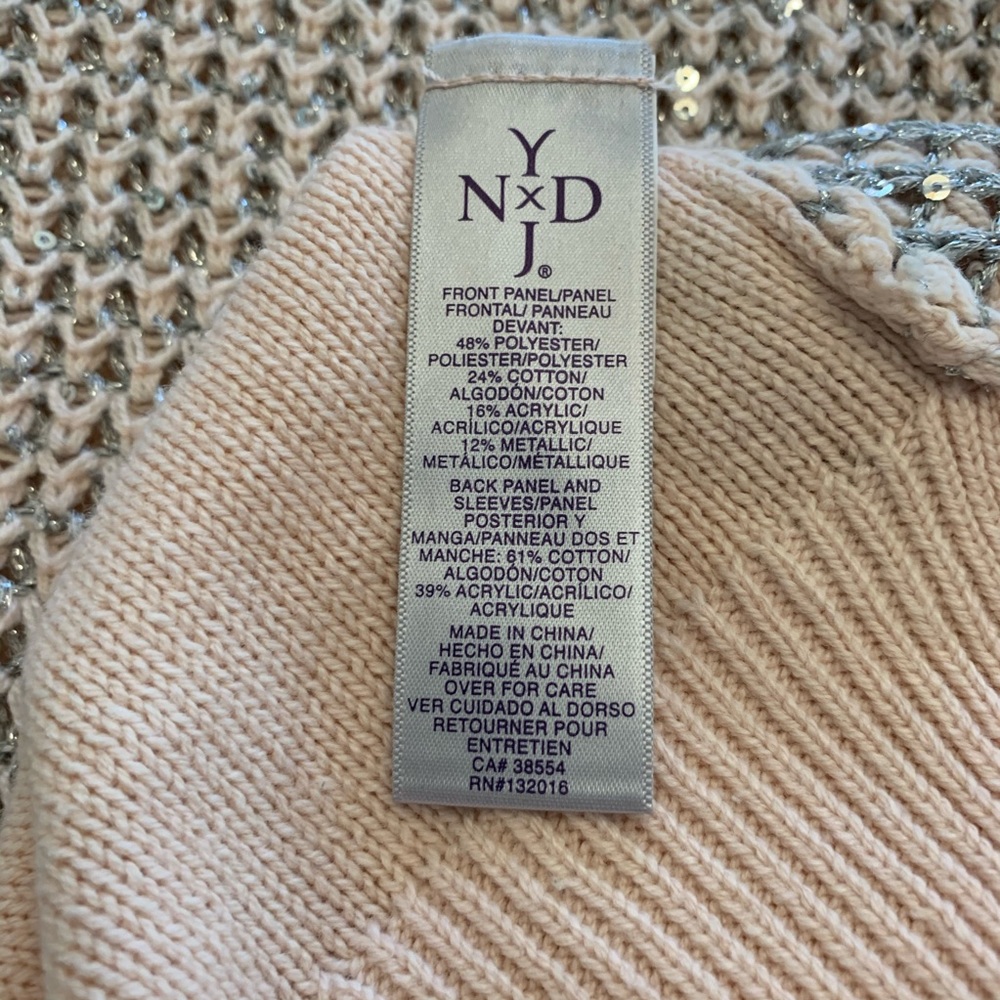 NYDJ Pixie Pink & Silver Shimmer Sweater-Plus Size - Picture 8 of 9